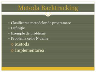 Metoda Backtracking