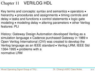 Chapter 11 VERILOG HDL