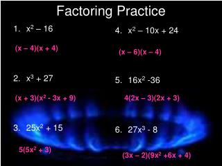 Factoring Practice