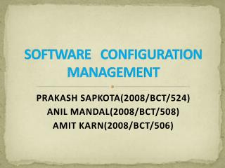 SOFTWARE CONFIGURATION MANAGEMENT