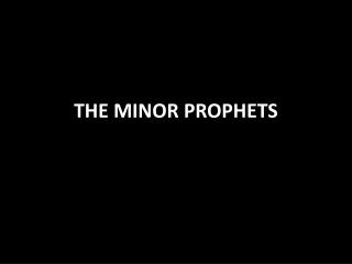 THE MINOR PROPHETS