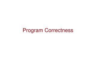 Program Correctness