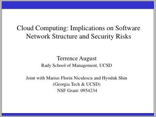 Cloud Computing: Implications on Software Network Structure and Security Risks