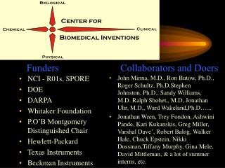 NCI - R01s, SPORE DOE DARPA Whitaker Foundation P.O’B Montgomery Distinguished Chair