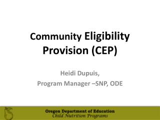 Community Eligibility Provision (CEP)