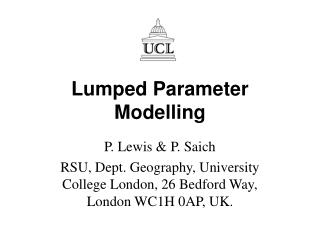 Lumped Parameter Modelling