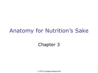 Anatomy for Nutrition’s Sake