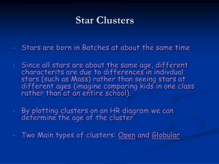 Star Clusters