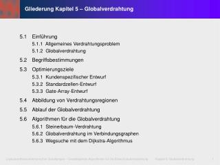 Gliederung Kapitel 5 – Globalverdrahtung