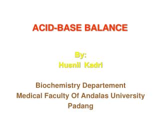 ACID-BASE BALANCE