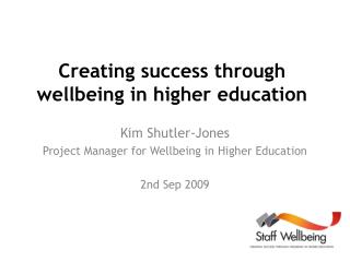 Creating success through wellbeing in higher education