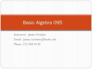 Basic Algebra 095