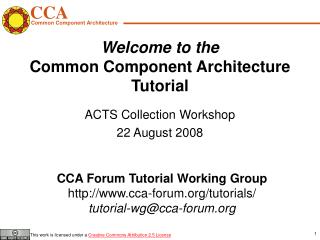 Welcome to the Common Component Architecture Tutorial