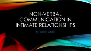 Non-verbal communication in intimate relationships