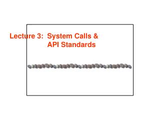 Lecture 3: 	System Calls &amp; API Standards