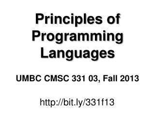 Principles of Programming Languages