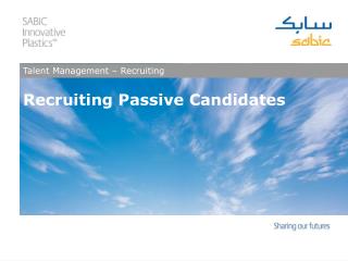 Recruiting Passive Candidates