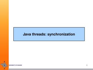Java threads: synchronization