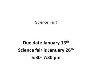Science Fair!