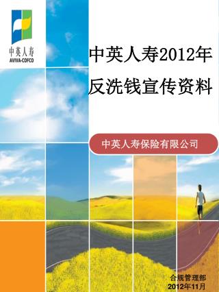 中英人寿 2012 年 反洗钱宣传资料