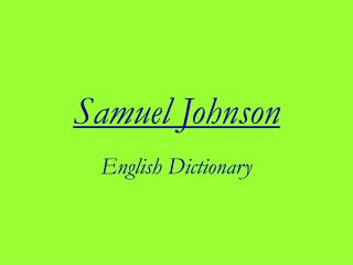 Samuel Johnson