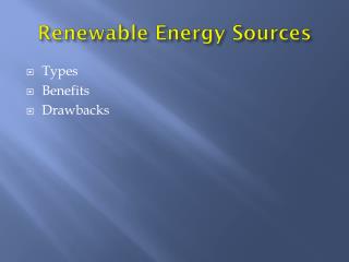 Renewable Energy Sources