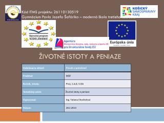 Životné istoty a peniaze