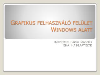 Grafikus felhasználó felület Windows alatt