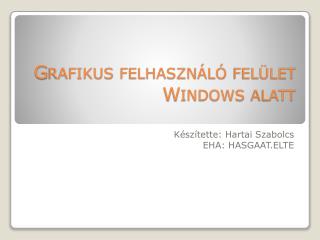 Grafikus felhasználó felület Windows alatt