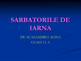 SARBATORILE DE IARNA