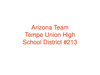 Arizona Team Tempe Union High School District #213