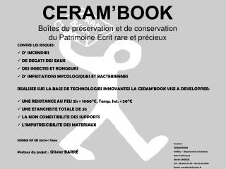 CERAM’BOOK Boîtes de préservation et de conservation du Patrimoine Ecrit rare et précieux