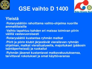 GSE vaihto D 1400