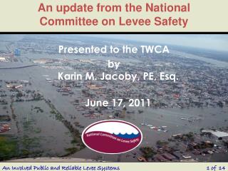 An update from the National Committee on Levee Safety