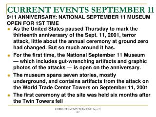 CURRENT EVENTS SEPTEMBER 11