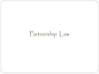 Partnership Law