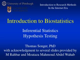 Thomas Songer, PhD with acknowledgment to several slides provided by