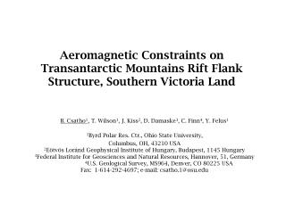 Aeromagnetic Constraints on Transantarctic Mountains Rift Flank Structure, Southern Victoria Land