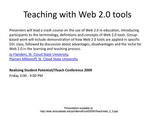Teaching with Web 2.0 tools