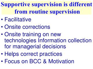 Facilitative Onsite corrections