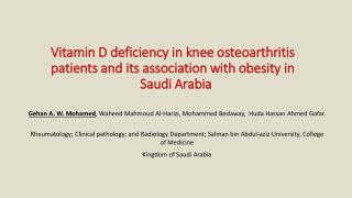 Osteoarthritis (OA) is the most common chronic arthritis