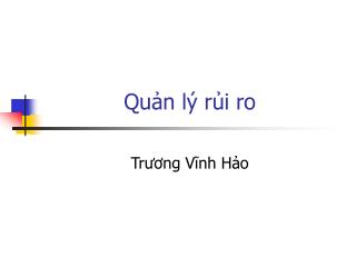 Quản lý rủi ro