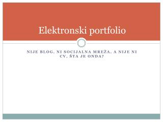 Elektronski portfolio