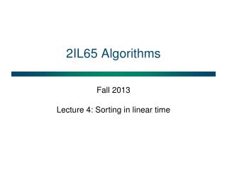 2IL65 Algorithms