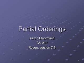 Partial Orderings