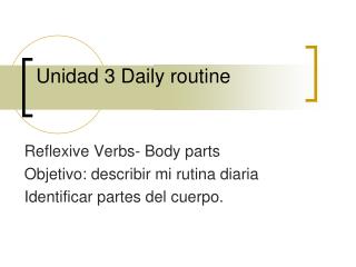 Unidad 3 Daily routine