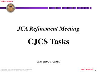 JCA Refinement Meeting CJCS Tasks