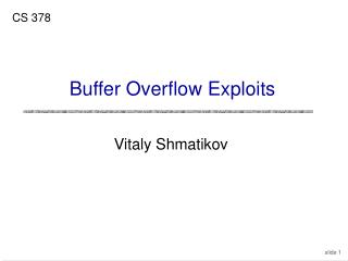 Buffer Overflow Exploits