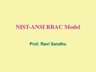 NIST-ANSI RBAC Model