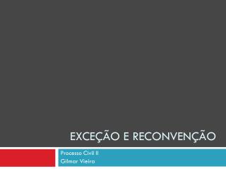 Exceção e reconvenção